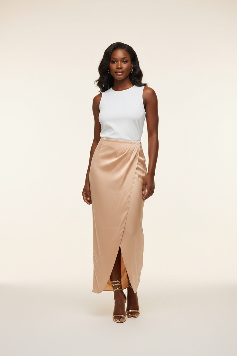 Blush Grace Satin Maxi Dress
