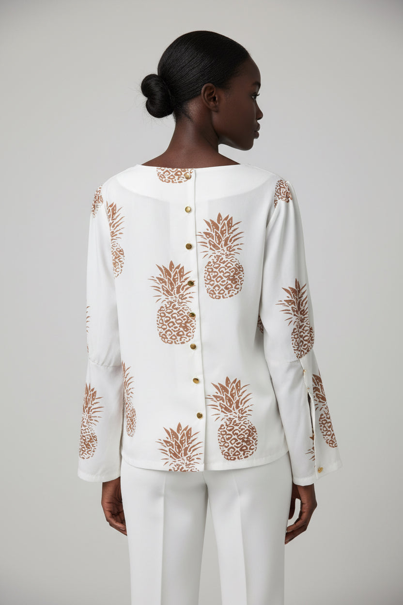 Pineapple Print Blouse