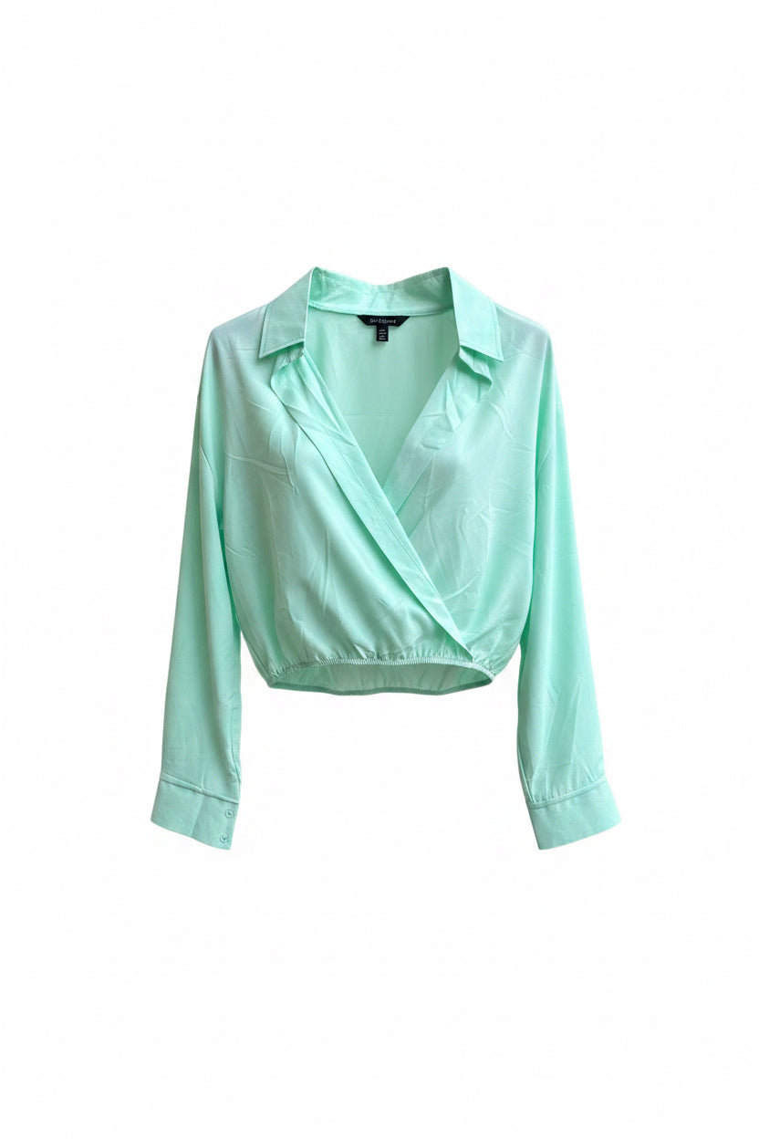 Mint To Be Wrap Crop Top