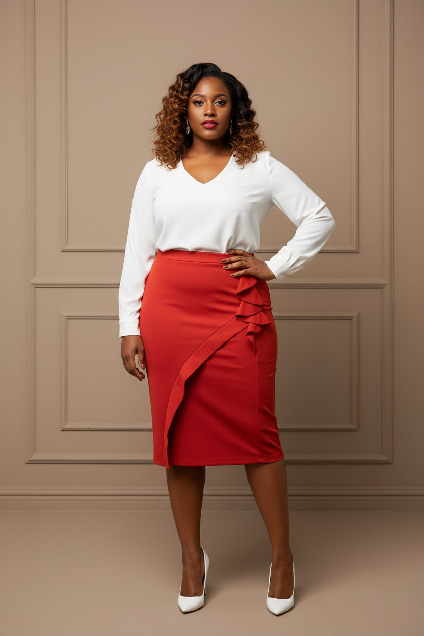 A.Bright Ruffle Skirt
