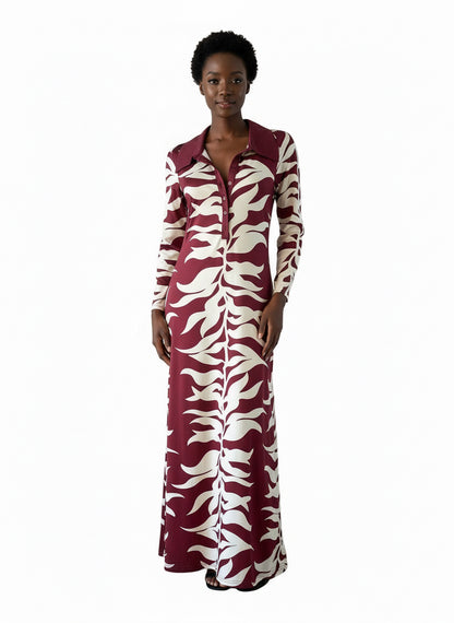 Zebra Printed Dress (Bright Pink)