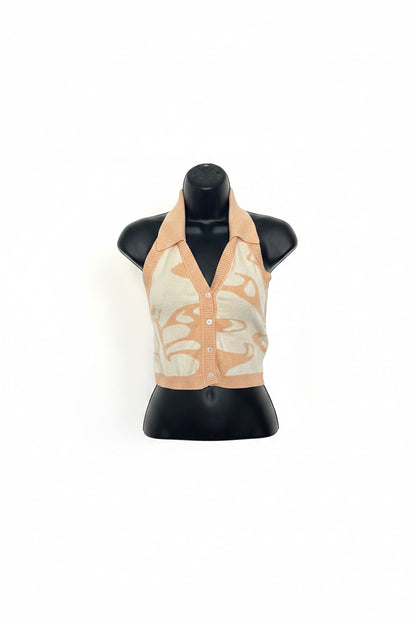 Sunset Breeze Knit Halter Crop Top