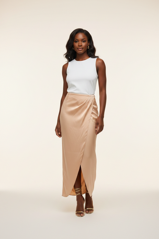 Blush Grace Satin Maxi Dress