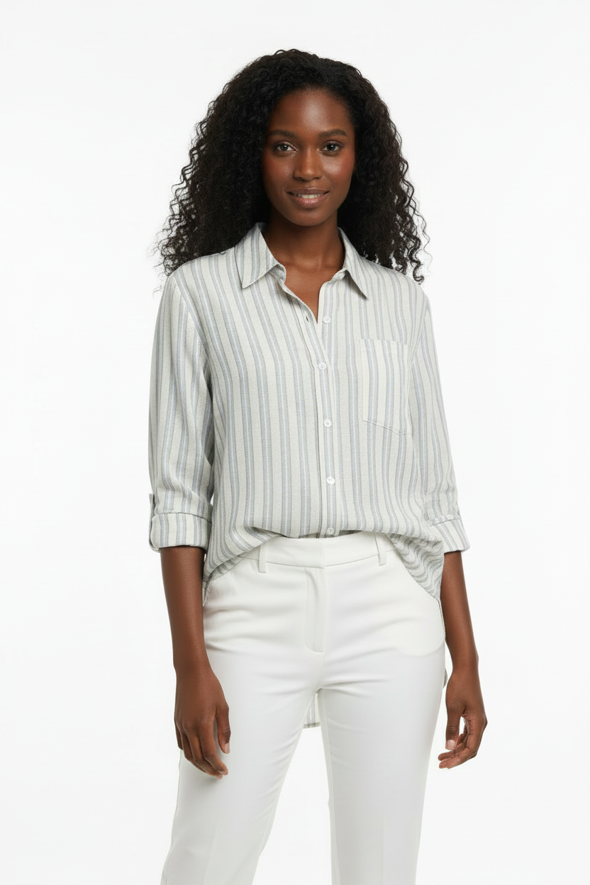 Coastal Classic Striped Button-Down Shirt