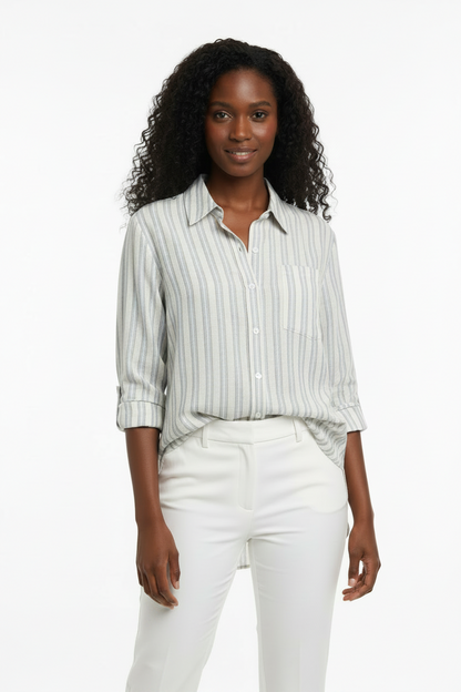 Coastal Classic Striped Button-Down Shirt