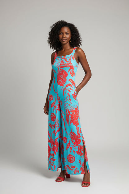 Mint Floral Printed Wide-leg Jumpsuit