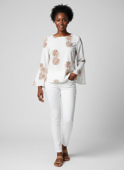 Pineapple Print Blouse