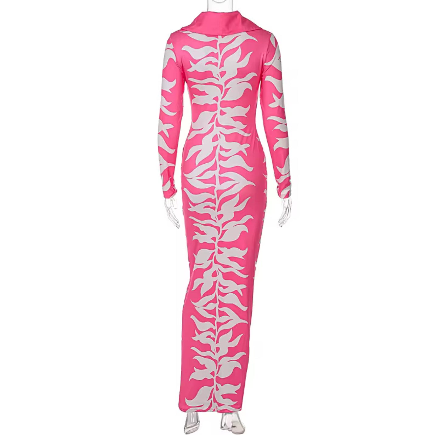 Zebra Printed Dress (Bright Pink)