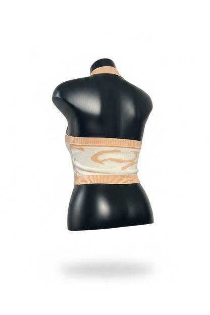 Sunset Breeze Knit Halter Crop Top