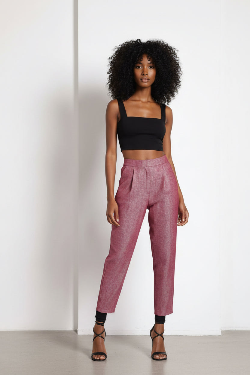 Rose High-Waist Tailored Ankle Pants