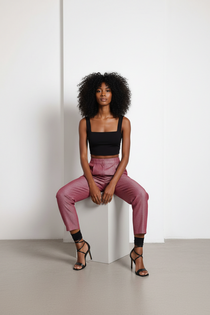 Rose High-Waist Tailored Ankle Pants