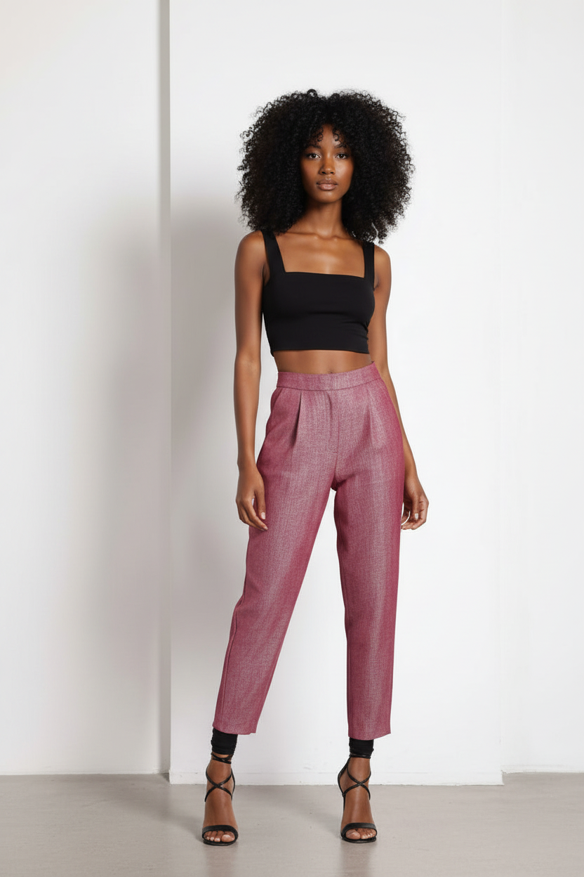 Rose High-Waist Tailored Ankle Pants