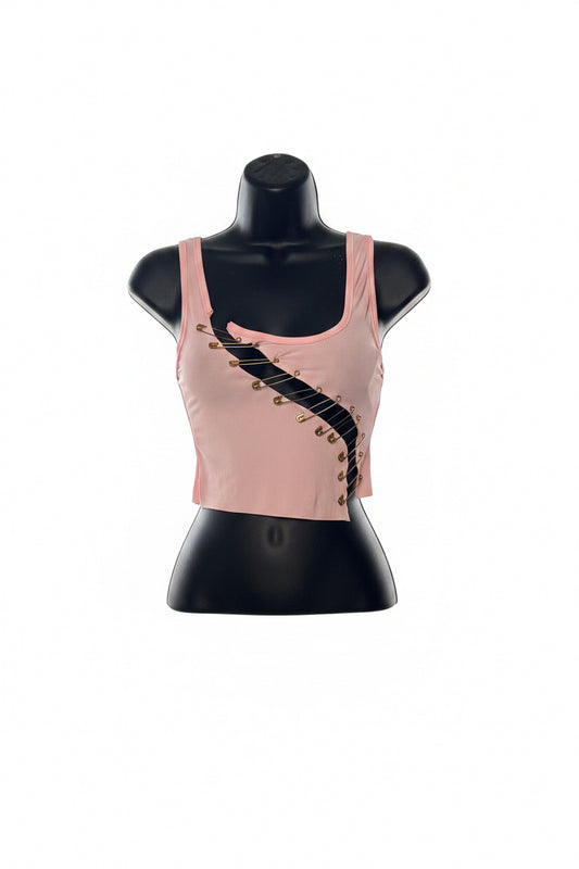 Blush Rebel Cutout Crop Top