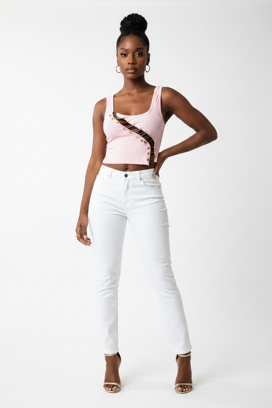 Blush Rebel Cutout Crop Top