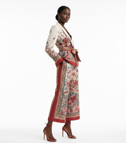 Elegant Floral Two-Piece Suit