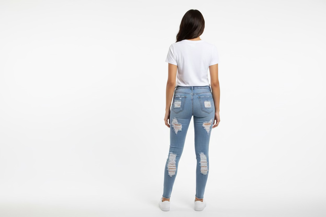 Distressed Stretch Skinny Jeans