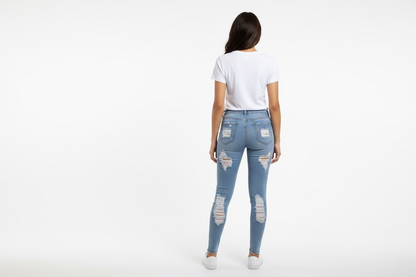Distressed Stretch Skinny Jeans