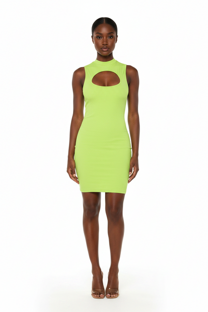 Cutout Ribbed Mini Dress